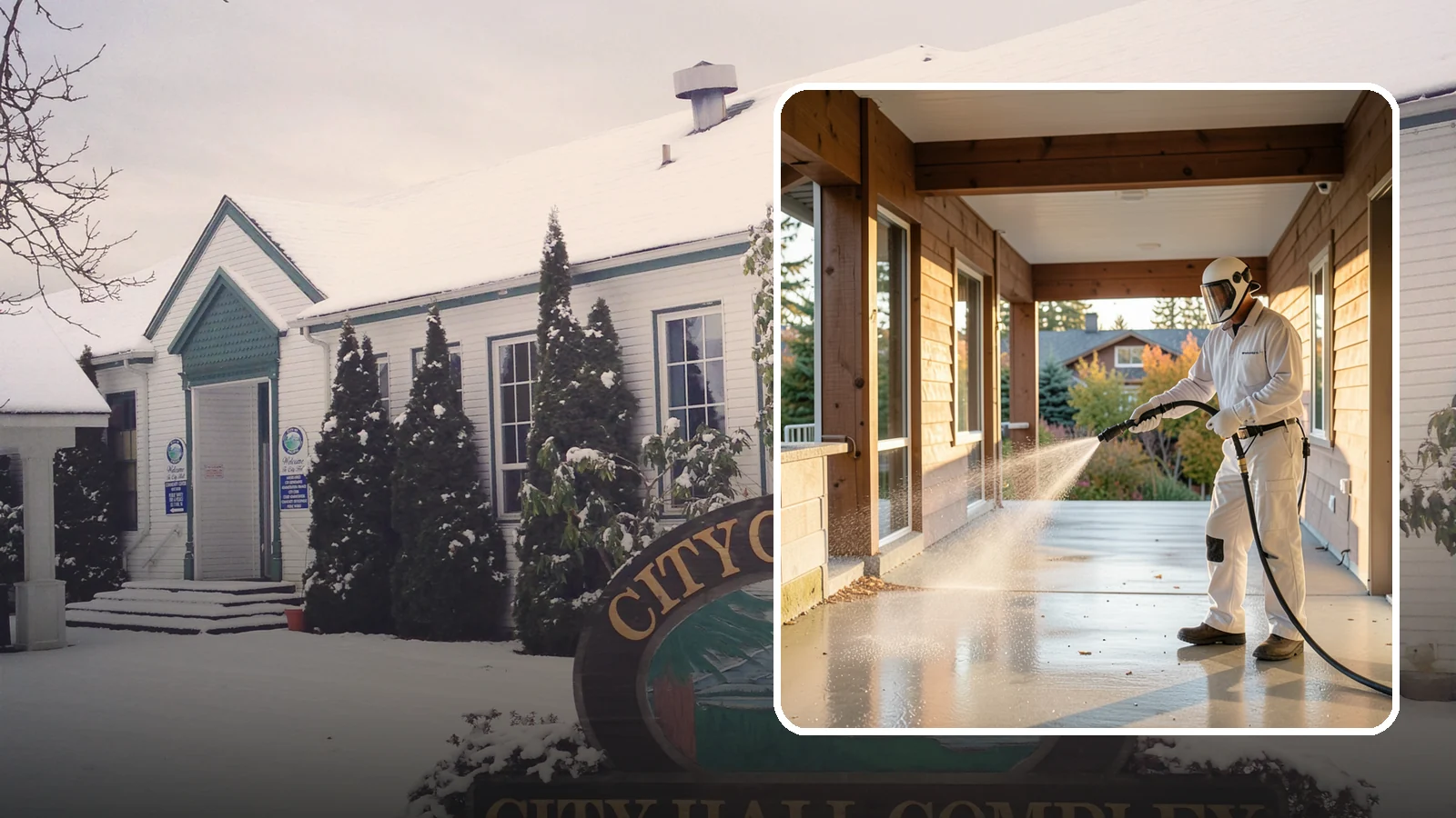 Breezeway Cleaning in Pacific, King County, WA - We clean covered breezeways to clear the moss, leaf litter, and grime that funnel through these shaded passages.