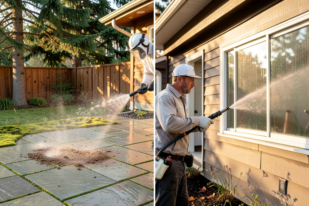 Breezeway Cleaning in Puyallup, Pierce County, WA - Clear leaves and debris from the passage