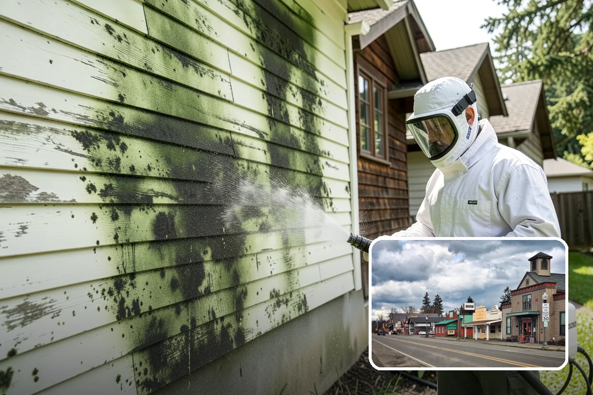 Breezeway Cleaning in Roy, Pierce County, WA - Clears moss and slick film from the walkway floor