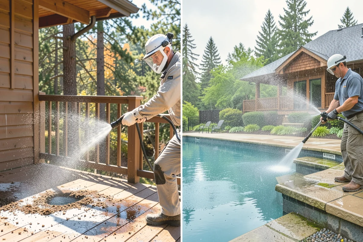 Breezeway Cleaning in Sammamish, King County, WA - Clear leaves and debris from the passage