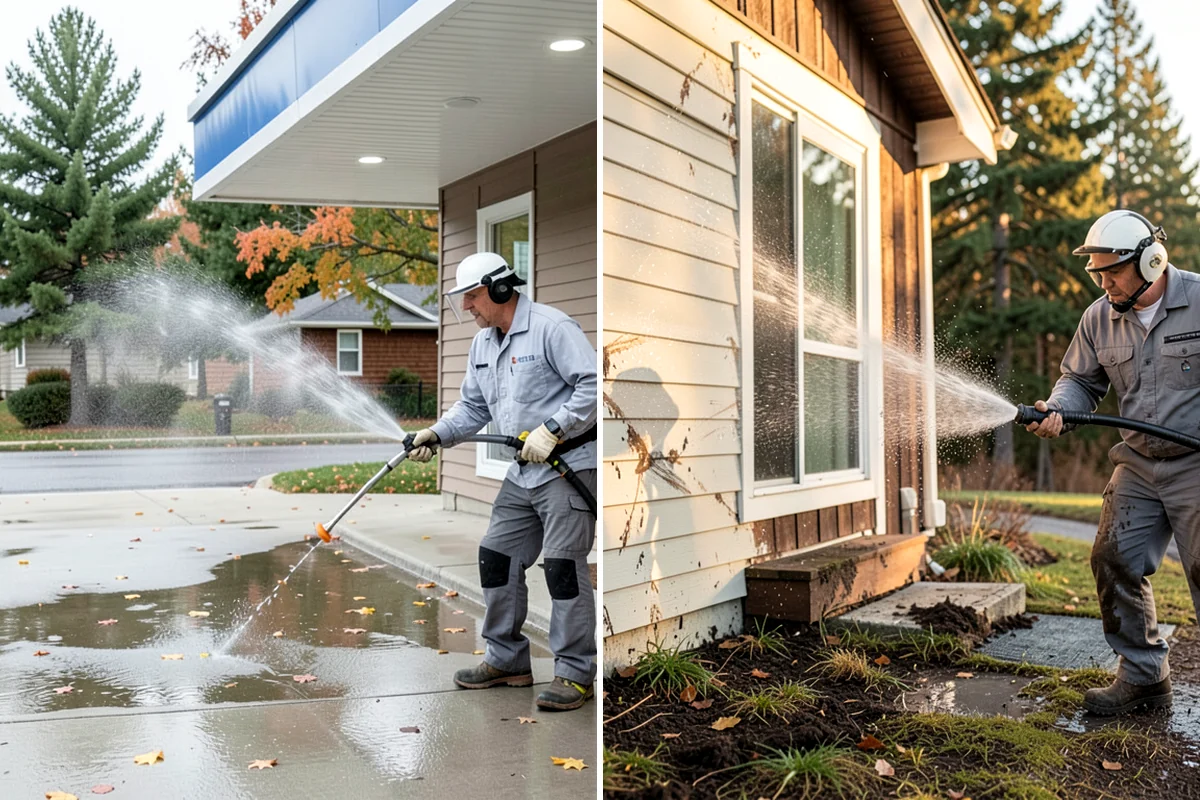 Breezeway Cleaning in Seattle, King County, WA - Clear leaves and debris from the passage