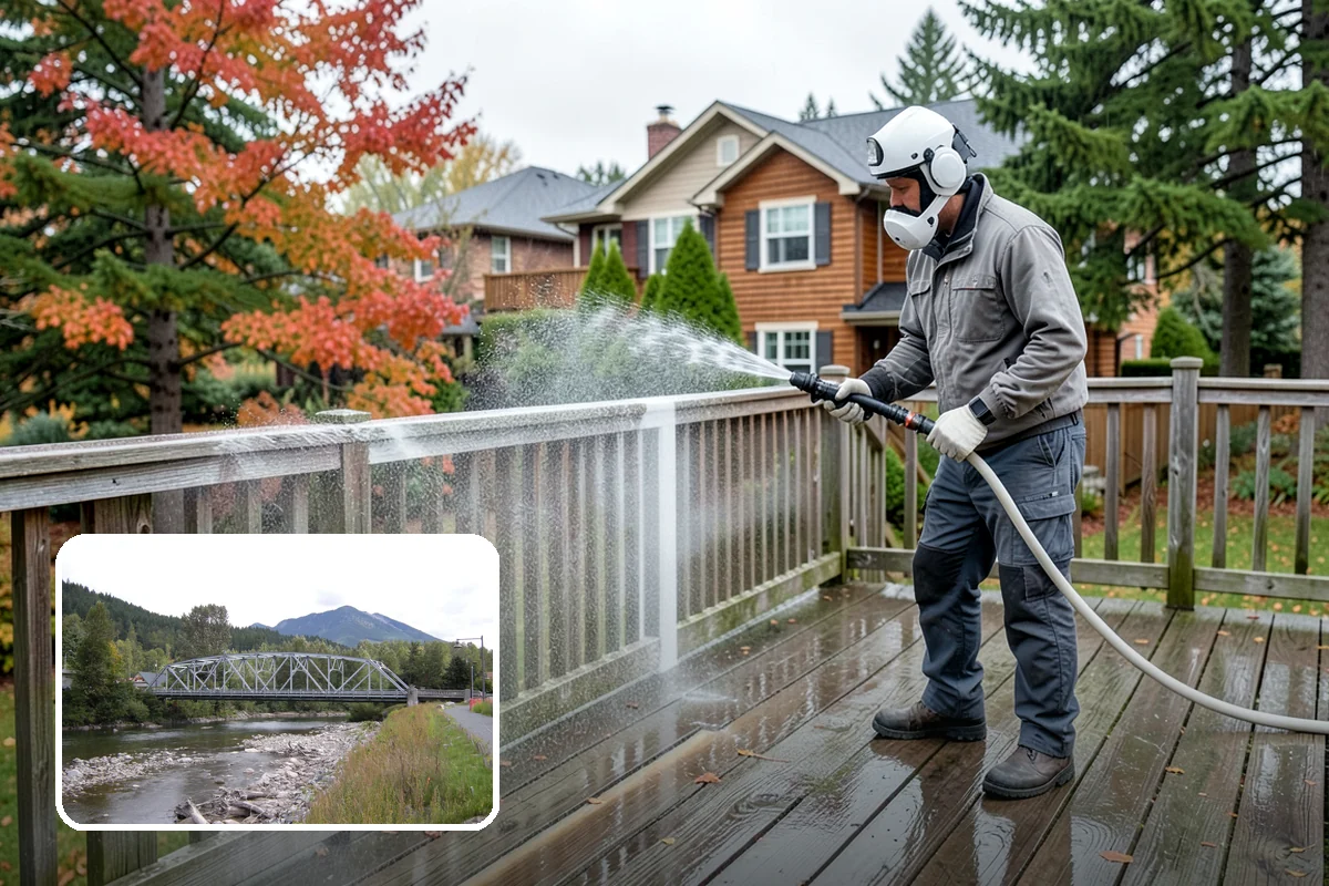 Breezeway Cleaning in Skykomish, King County, WA - Clears moss and slick film from the walkway floor