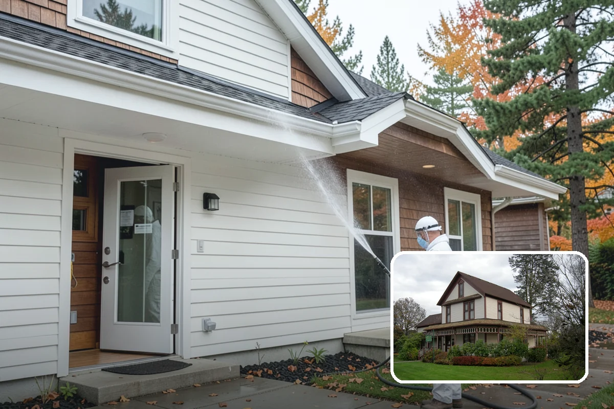 Breezeway Cleaning in Sumner, Pierce County, WA - Clears moss and slick film from the walkway floor