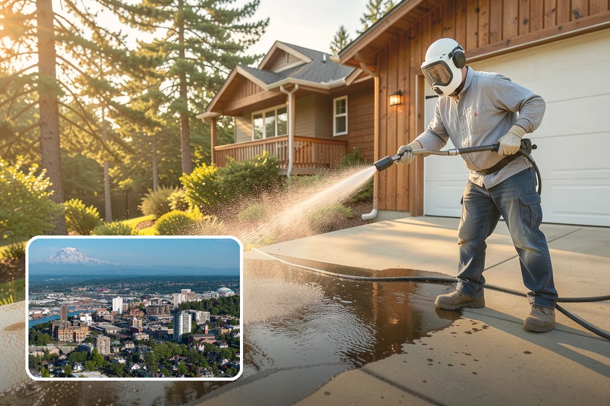 Breezeway Cleaning in Tacoma, Pierce County, WA - Clears moss and slick film from the walkway floor