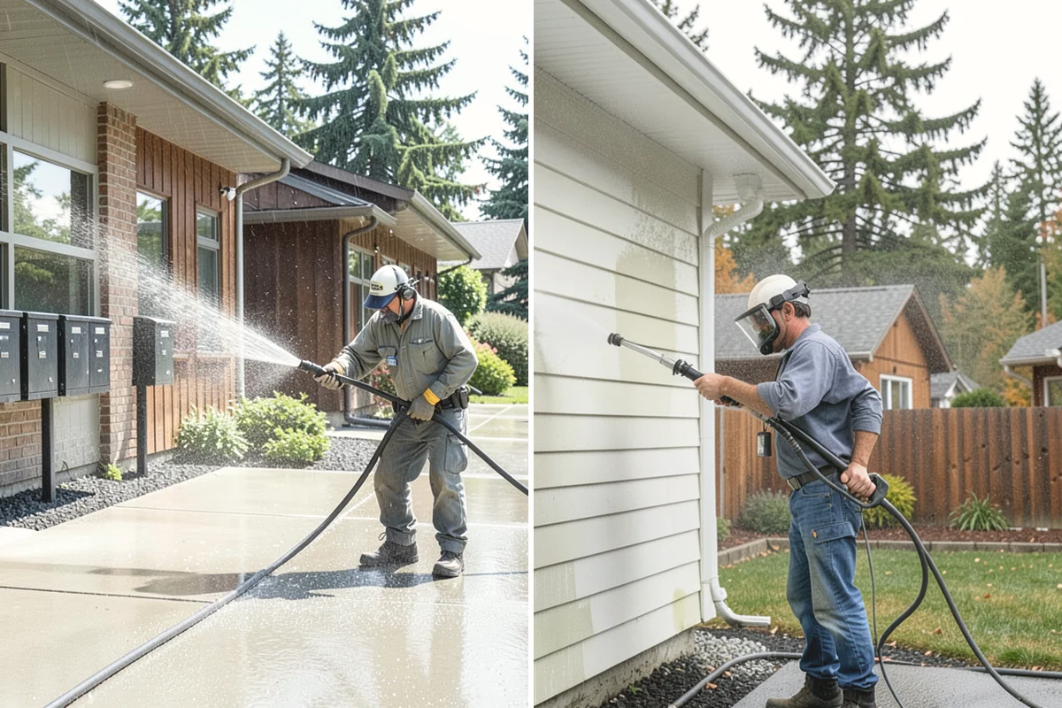 Breezeway Cleaning in Tacoma, Pierce County, WA - Clear leaves and debris from the passage