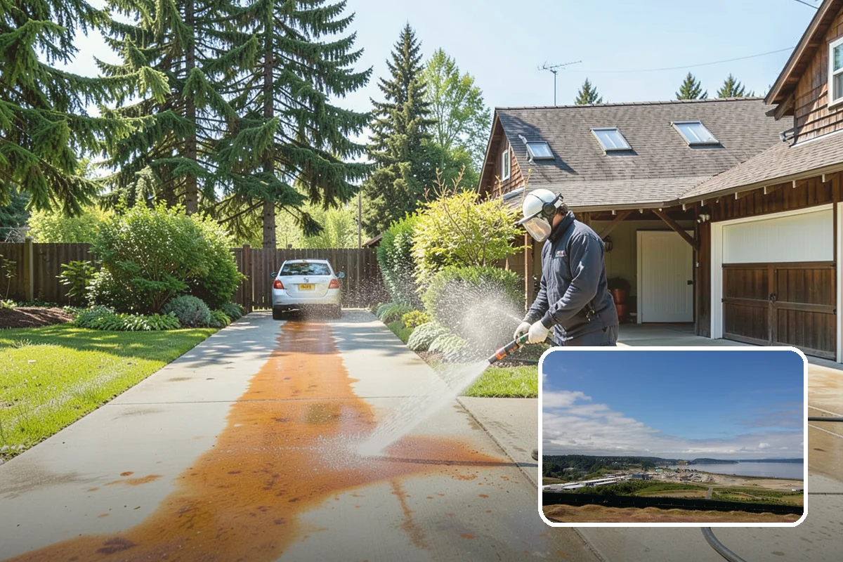 Breezeway Cleaning in University Place, Pierce County, WA - Clears moss and slick film from the walkway floor