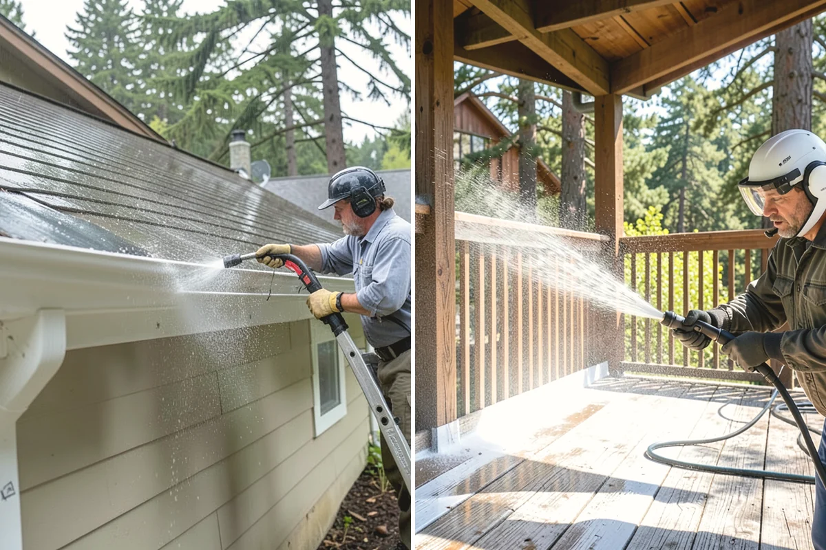 Breezeway Cleaning in University Place, Pierce County, WA - Clear leaves and debris from the passage