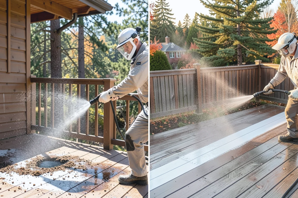 Breezeway Cleaning in Wilkeson, Pierce County, WA - Clear leaves and debris from the passage