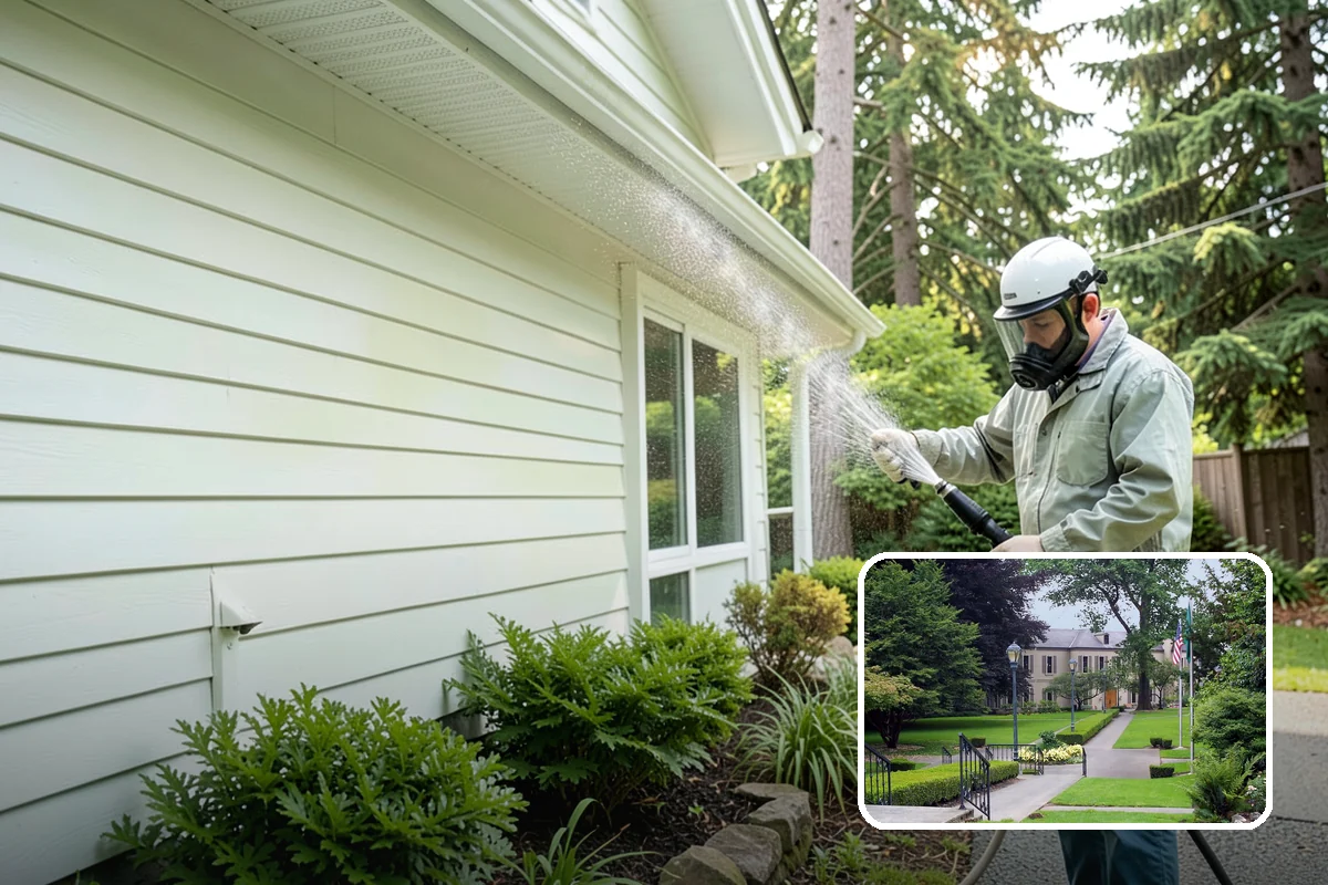 Breezeway Cleaning in Woodinville, King County, WA - Clears moss and slick film from the walkway floor