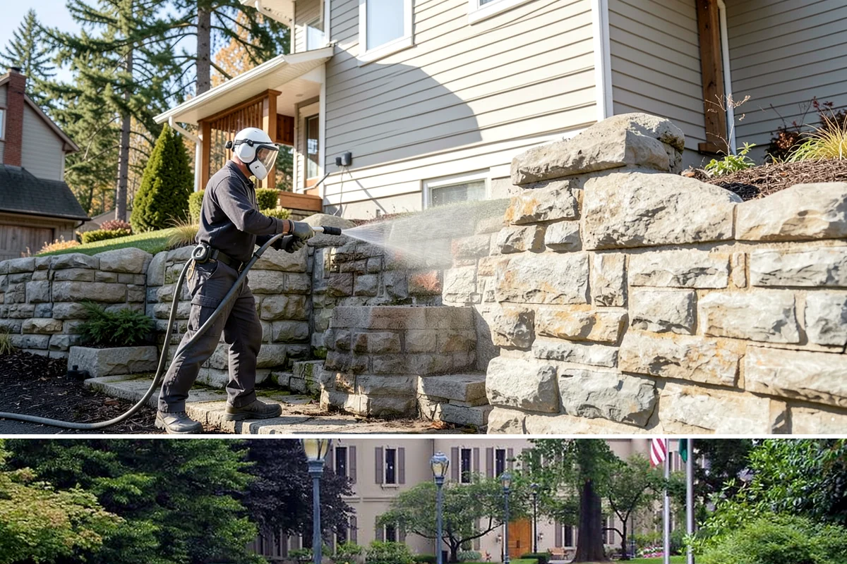Breezeway Cleaning in Woodinville, King County, WA - Wash breezeways in spring to clear winter moss and slick buildup before heavier warm-season foot traffic.