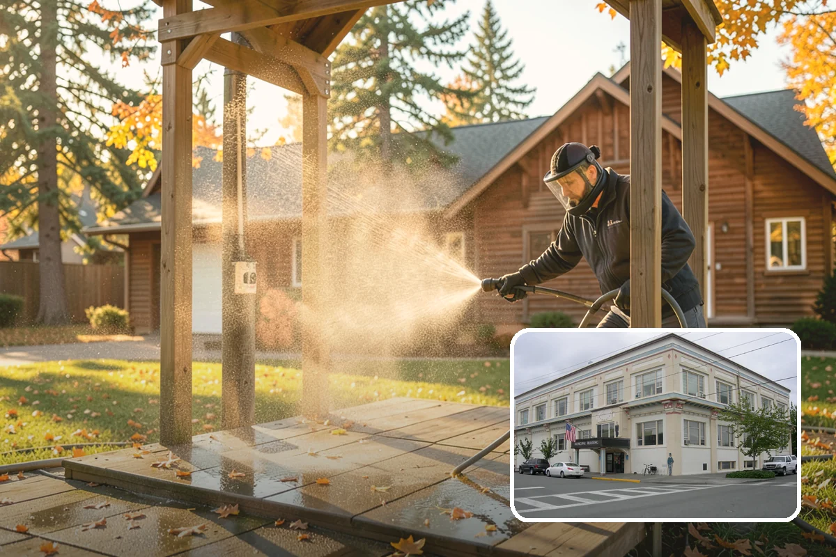 Brewery Exterior Cleaning in Anacortes, Skagit County, WA - Cuts sticky beer and sugar residue from patios and floors