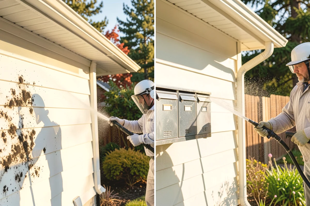 Brewery Exterior Cleaning in Anacortes, Skagit County, WA - Pre-treat sticky patio and dock zones with a degreaser