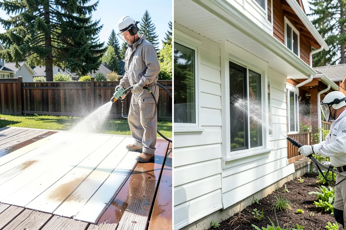Brewery Exterior Cleaning in Arlington, Snohomish County, WA - Pre-treat sticky patio and dock zones with a degreaser
