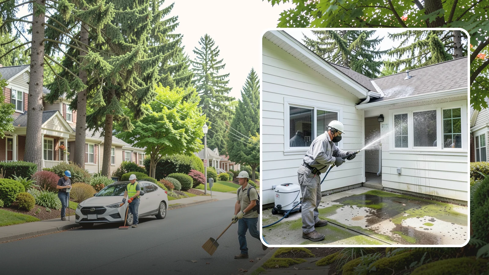 Brewery Exterior Cleaning in Beaux Arts Village, King County, WA - Exterior cleaning for breweries and taprooms that clears spilled beer, grain residue, and Northwest algae from patios, loading...