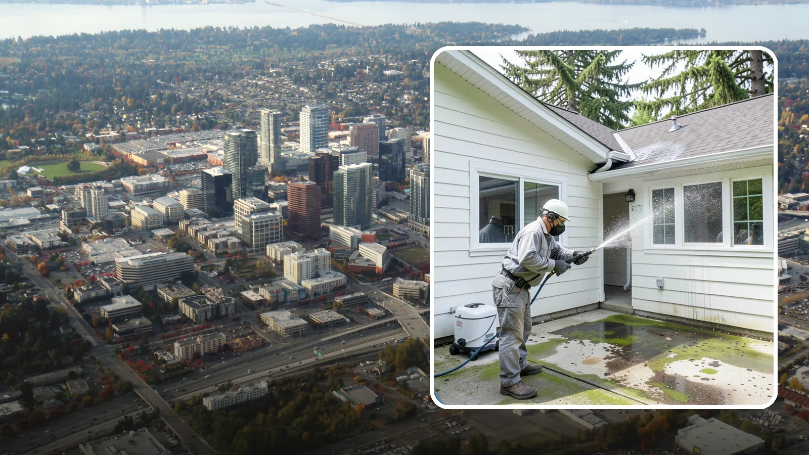 Brewery Exterior Cleaning in Bellevue, King County, WA - Exterior cleaning for breweries and taprooms that clears spilled beer, grain residue, and Northwest algae from patios, loading...