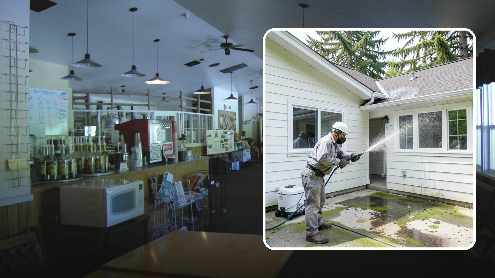 Brewery Exterior Cleaning in Black Diamond, King County, WA - Exterior cleaning for breweries and taprooms that clears spilled beer, grain residue, and Northwest algae from patios, loading...