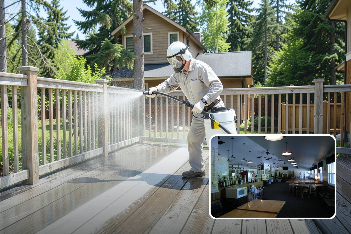 Brewery Exterior Cleaning in Black Diamond, King County, WA - Cuts sticky beer and sugar residue from patios and floors