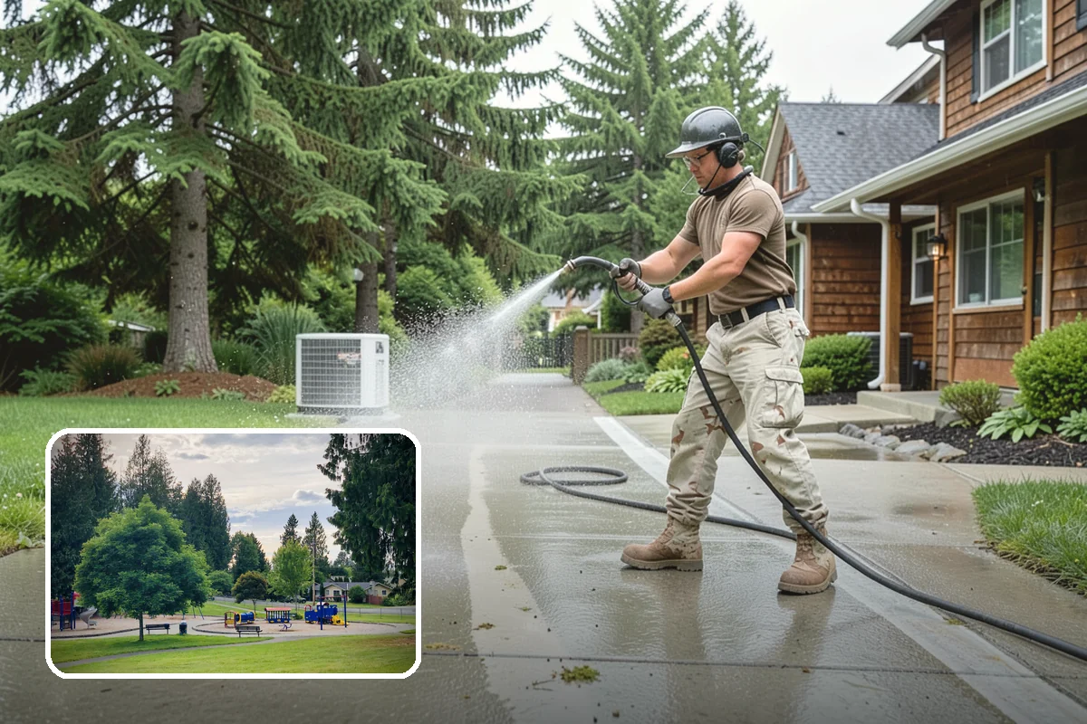 Brewery Exterior Cleaning in Bonney Lake, Pierce County, WA - Cuts sticky beer and sugar residue from patios and floors