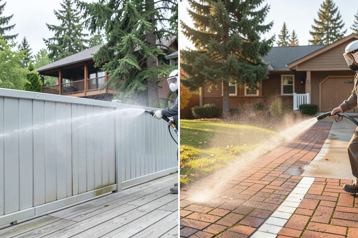Brewery Exterior Cleaning in Bonney Lake, Pierce County, WA - Pre-treat sticky patio and dock zones with a degreaser