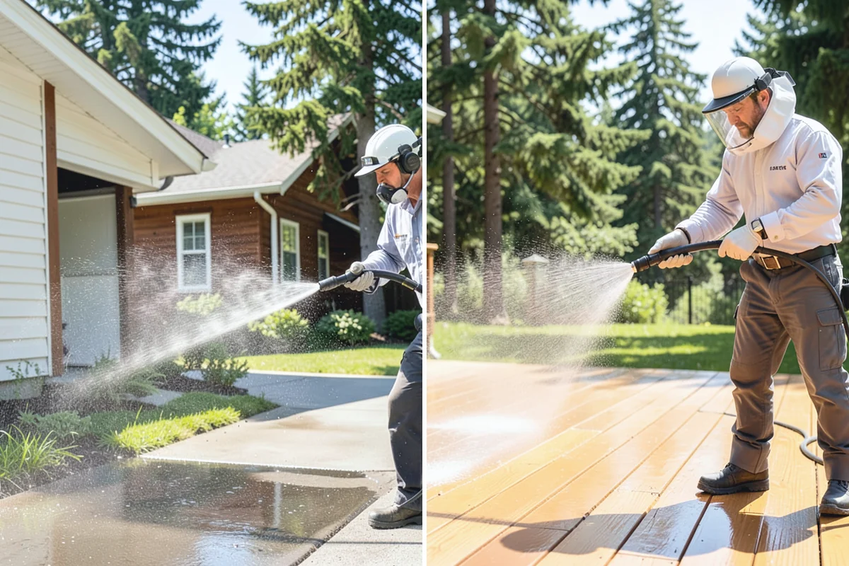 Brewery Exterior Cleaning in Buckley, Pierce County, WA - Pre-treat sticky patio and dock zones with a degreaser