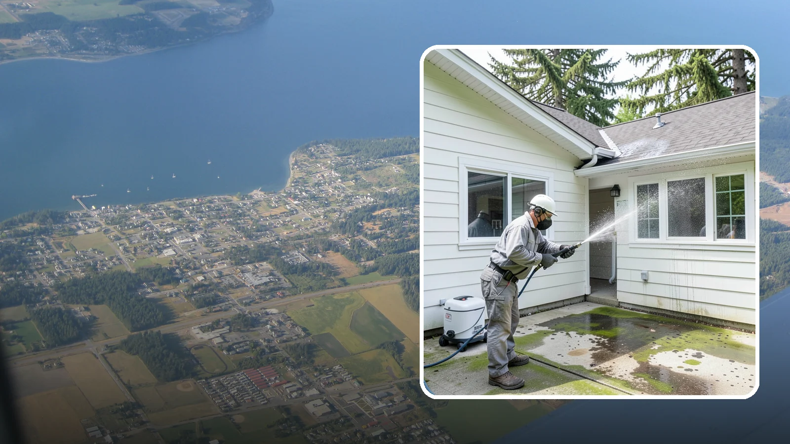 Brewery Exterior Cleaning in Coupeville, Island County, WA - Exterior cleaning for breweries and taprooms that clears spilled beer, grain residue, and Northwest algae from patios, loading...