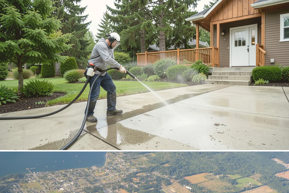 Brewery Exterior Cleaning in Coupeville, Island County, WA - Late spring cleaning readies patios for the busy summer taproom season, with quarterly touch-ups through the year.