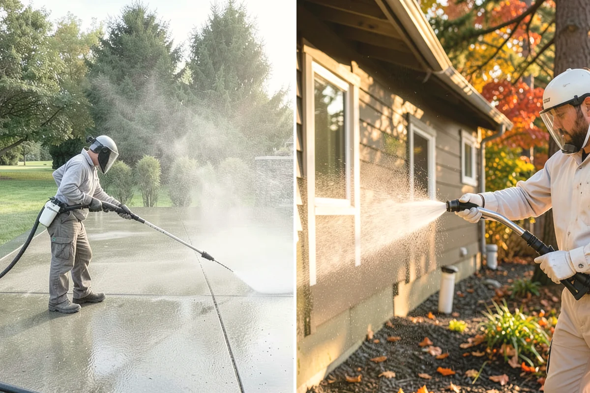 Brewery Exterior Cleaning in Covington, King County, WA - Pre-treat sticky patio and dock zones with a degreaser