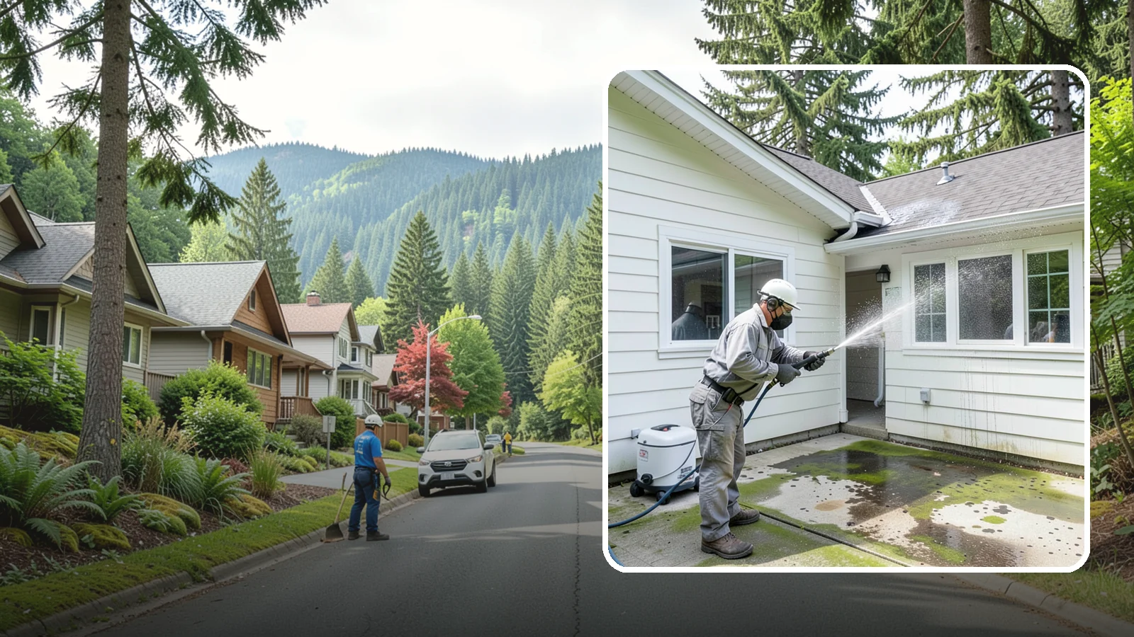 Brewery Exterior Cleaning in Darrington, Snohomish County, WA - Exterior cleaning for breweries and taprooms that clears spilled beer, grain residue, and Northwest algae from patios, loading...