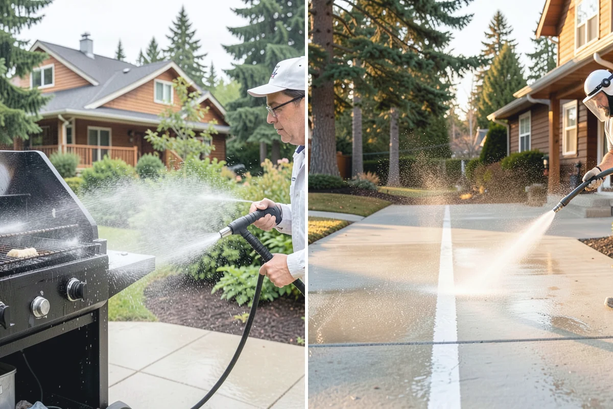 Brewery Exterior Cleaning in Darrington, Snohomish County, WA - Pre-treat sticky patio and dock zones with a degreaser