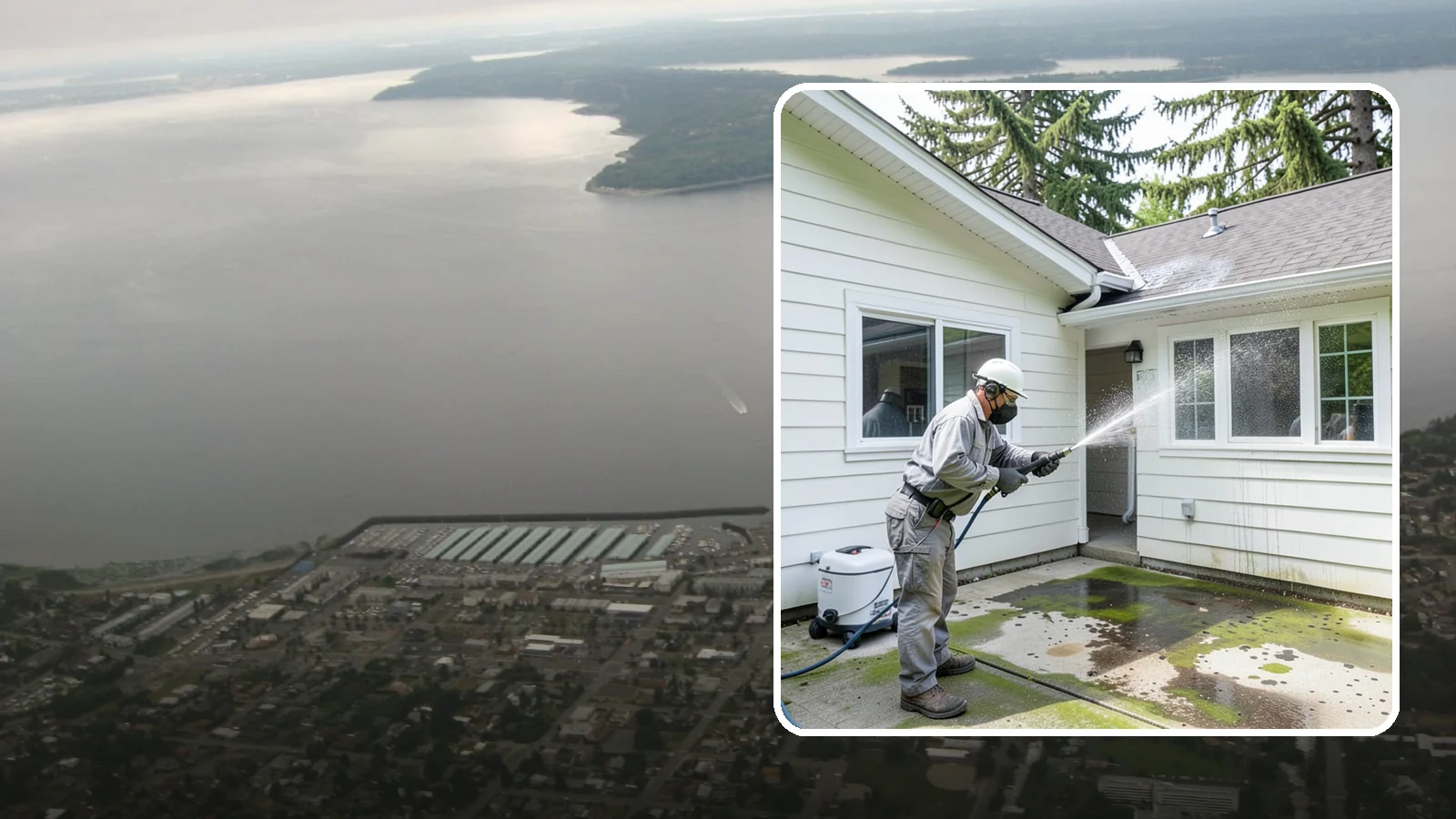 Brewery Exterior Cleaning in Des Moines, King County, WA - Exterior cleaning for breweries and taprooms that clears spilled beer, grain residue, and Northwest algae from patios, loading...