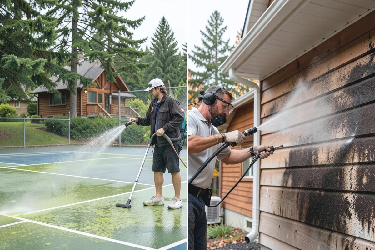 Brewery Exterior Cleaning in Des Moines, King County, WA - Pre-treat sticky patio and dock zones with a degreaser