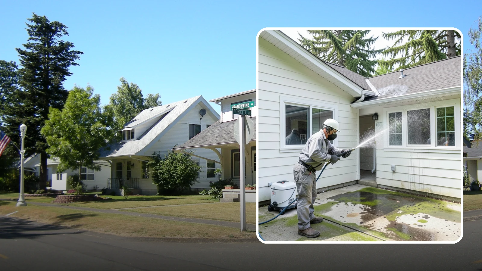 Brewery Exterior Cleaning in DuPont, Pierce County, WA - Exterior cleaning for breweries and taprooms that clears spilled beer, grain residue, and Northwest algae from patios, loading...
