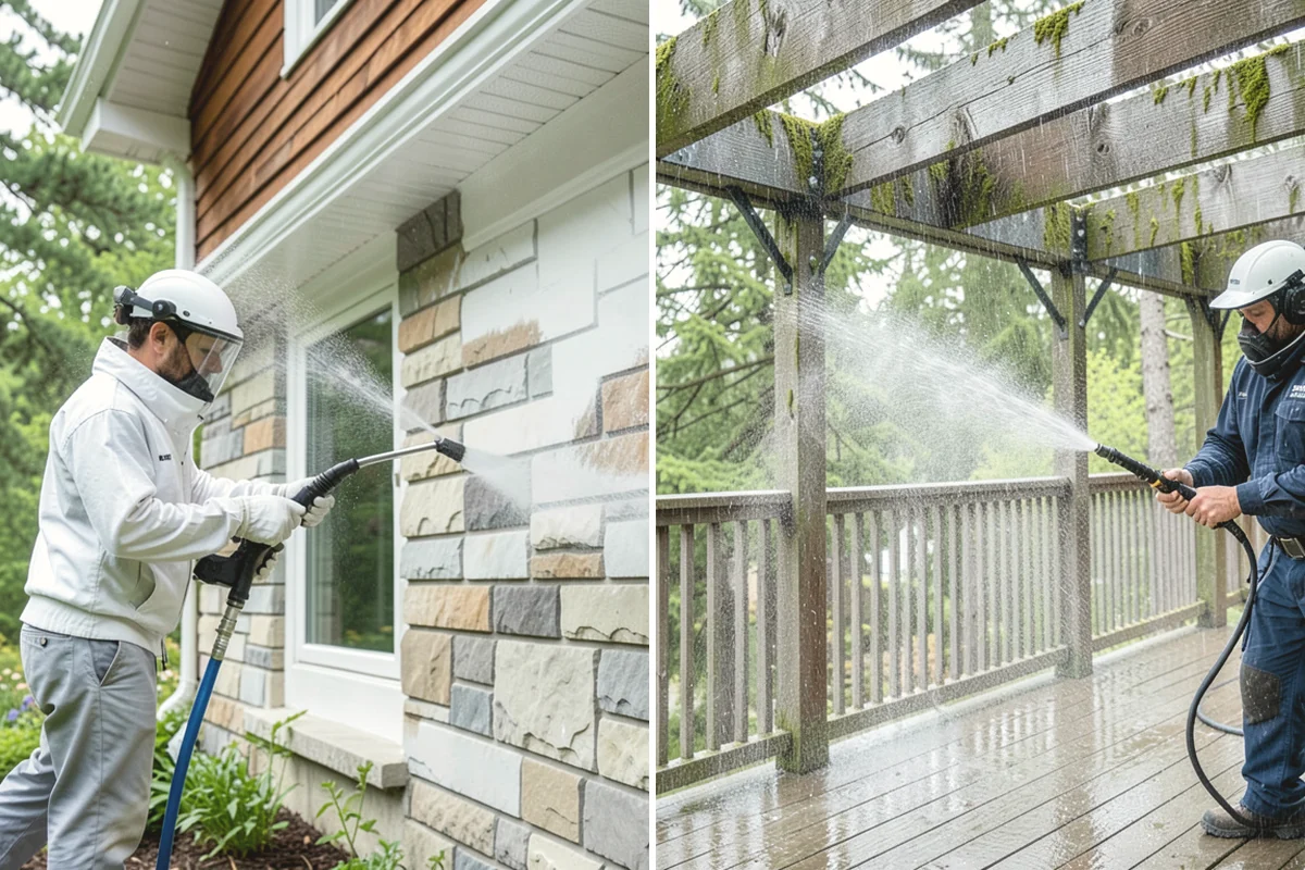 Brewery Exterior Cleaning in Duvall, King County, WA - Pre-treat sticky patio and dock zones with a degreaser