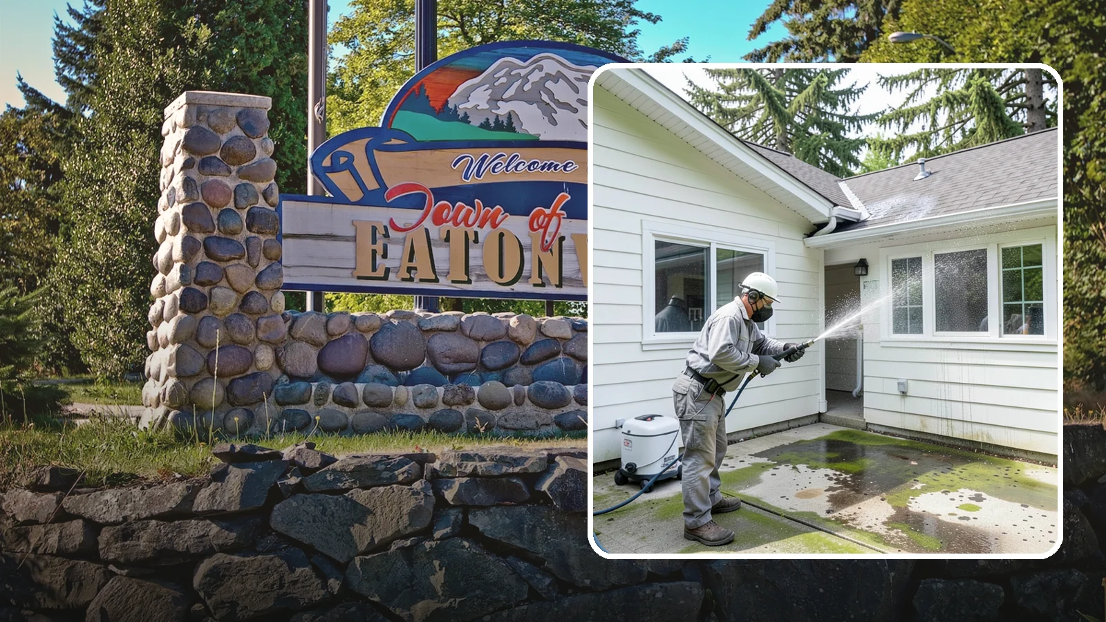Brewery Exterior Cleaning in Eatonville, Pierce County, WA - Exterior cleaning for breweries and taprooms that clears spilled beer, grain residue, and Northwest algae from patios, loading...