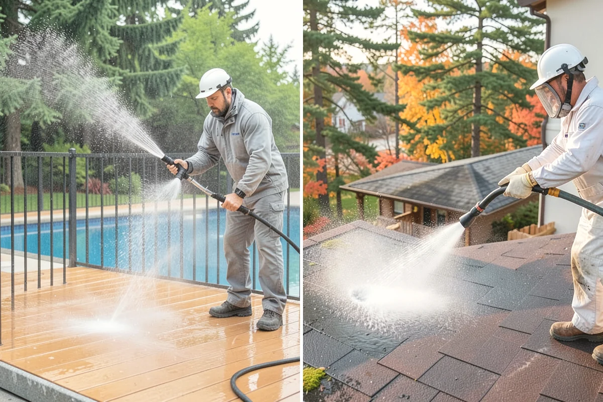 Brewery Exterior Cleaning in Edgewood, Pierce County, WA - Pre-treat sticky patio and dock zones with a degreaser