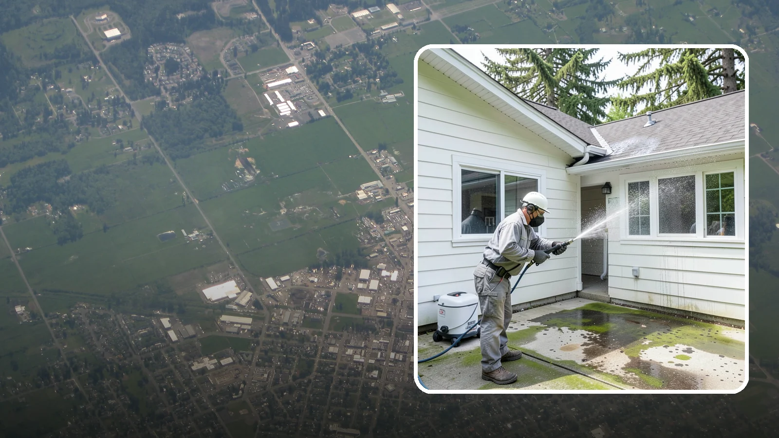 Brewery Exterior Cleaning in Enumclaw, King County, WA - Exterior cleaning for breweries and taprooms that clears spilled beer, grain residue, and Northwest algae from patios, loading...