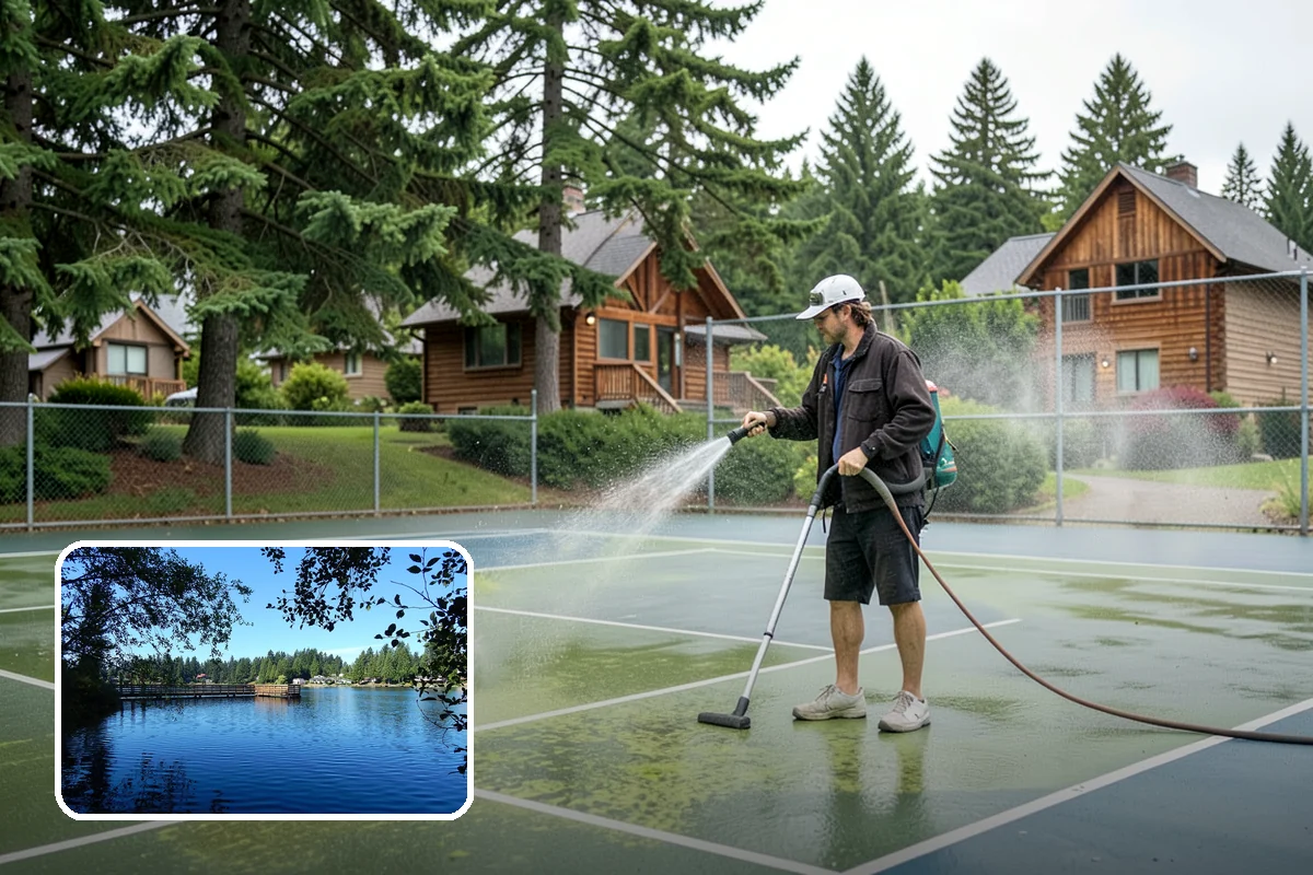 Brewery Exterior Cleaning in Federal Way, King County, WA - Cuts sticky beer and sugar residue from patios and floors