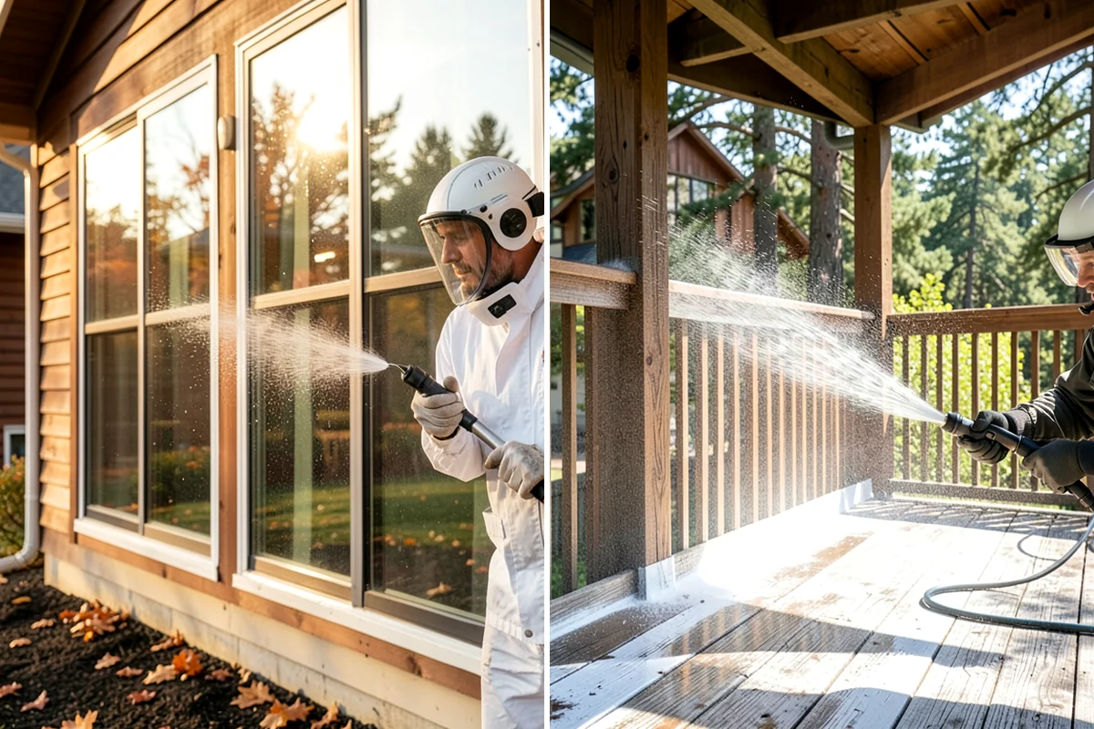 Brewery Exterior Cleaning in Federal Way, King County, WA - Pre-treat sticky patio and dock zones with a degreaser