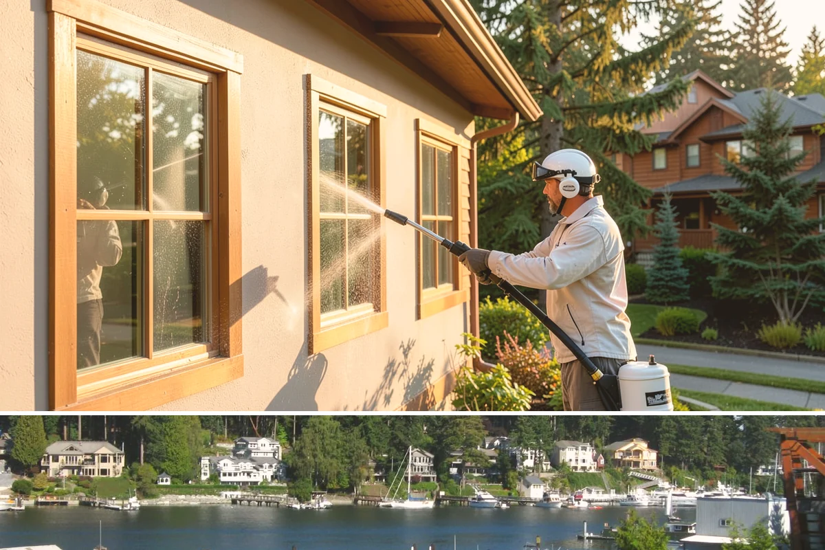 Brewery Exterior Cleaning in Gig Harbor, Pierce County, WA - Late spring cleaning readies patios for the busy summer taproom season, with quarterly touch-ups through the year.
