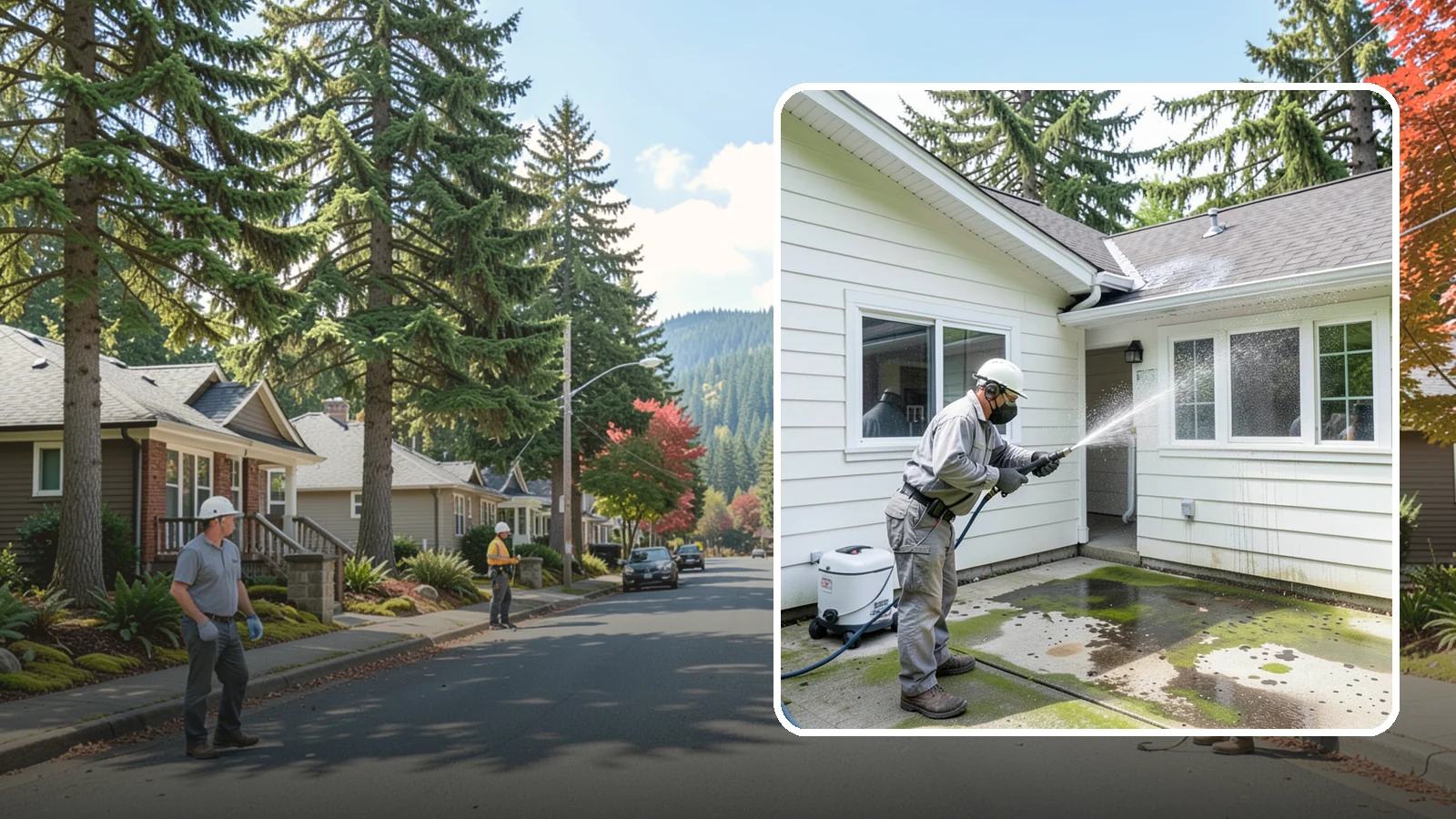 Brewery Exterior Cleaning in Hunts Point, King County, WA - Exterior cleaning for breweries and taprooms that clears spilled beer, grain residue, and Northwest algae from patios, loading...