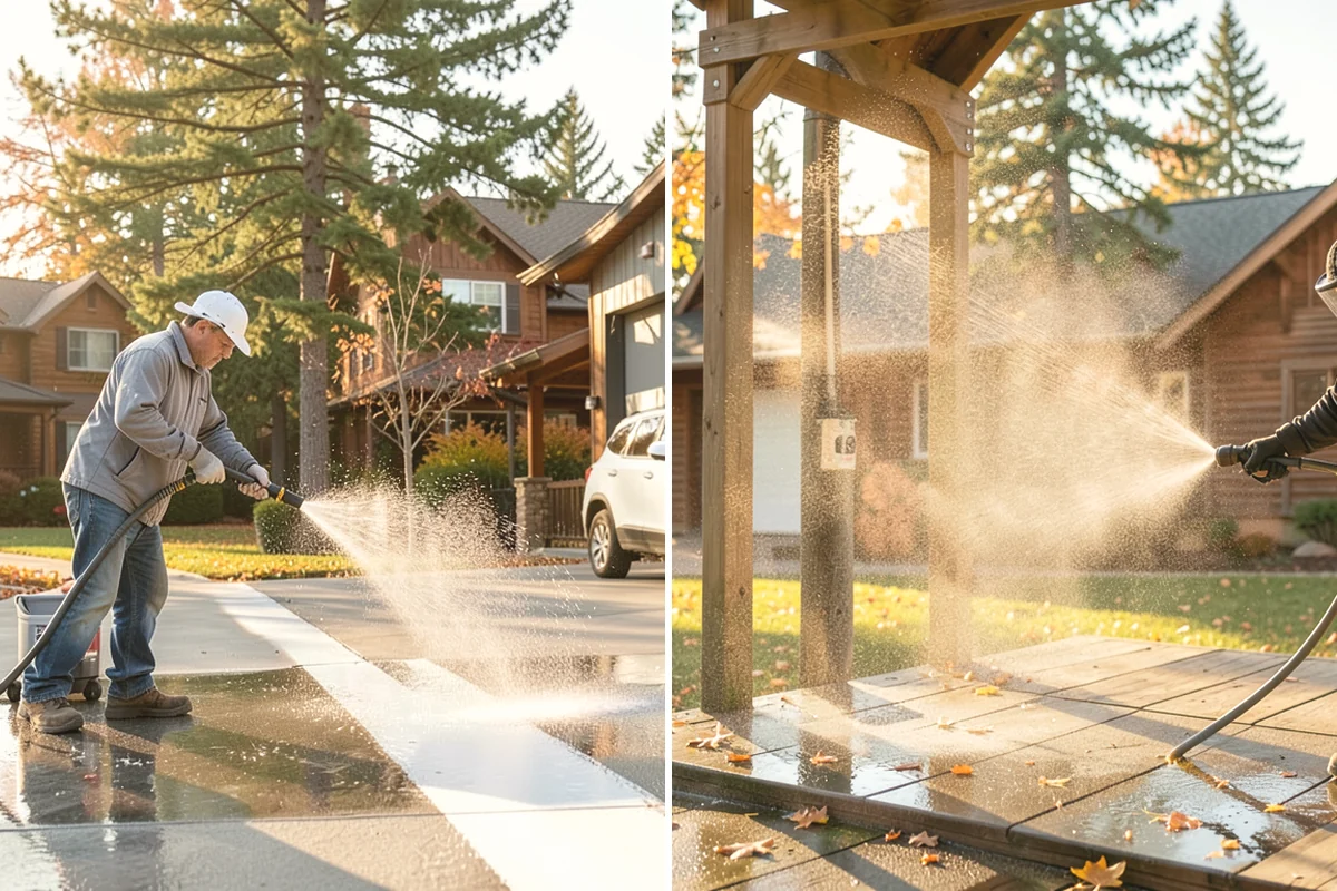Brewery Exterior Cleaning in Issaquah, King County, WA - Pre-treat sticky patio and dock zones with a degreaser