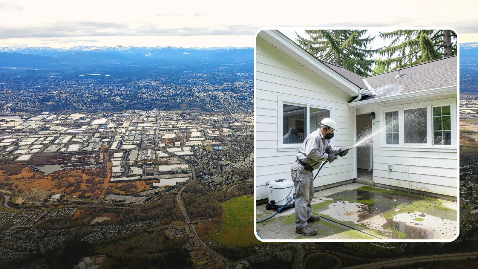 Brewery Exterior Cleaning in Kent, King County, WA - Exterior cleaning for breweries and taprooms that clears spilled beer, grain residue, and Northwest algae from patios, loading...
