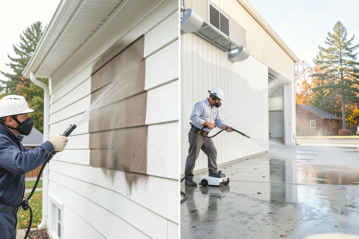 Brewery Exterior Cleaning in La Conner, Skagit County, WA - Pre-treat sticky patio and dock zones with a degreaser