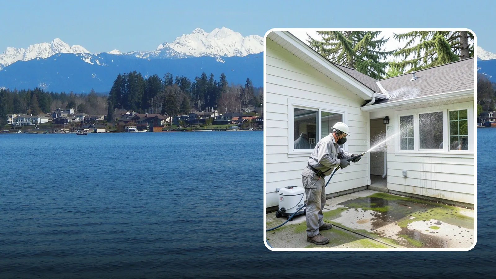 Brewery Exterior Cleaning in Lake Stevens, Snohomish County, WA - Exterior cleaning for breweries and taprooms that clears spilled beer, grain residue, and Northwest algae from patios, loading...