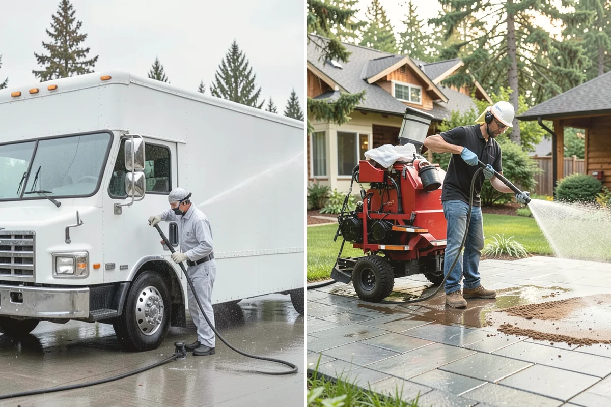 Brewery Exterior Cleaning in Lake Stevens, Snohomish County, WA - Pre-treat sticky patio and dock zones with a degreaser