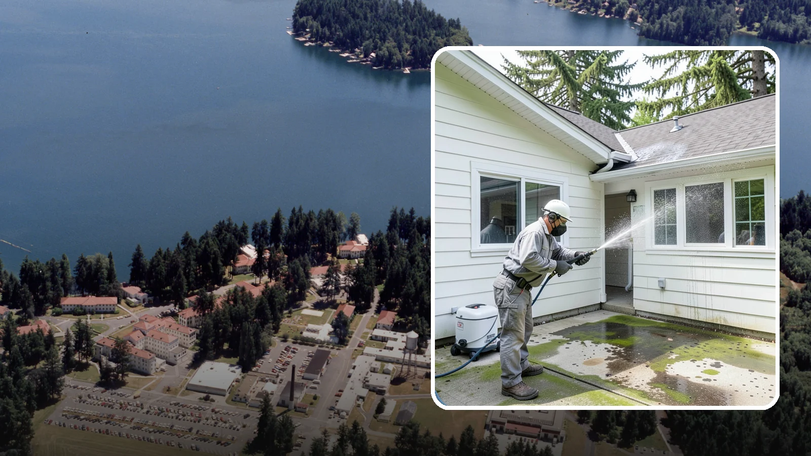 Brewery Exterior Cleaning in Lakewood, Pierce County, WA - Exterior cleaning for breweries and taprooms that clears spilled beer, grain residue, and Northwest algae from patios, loading...