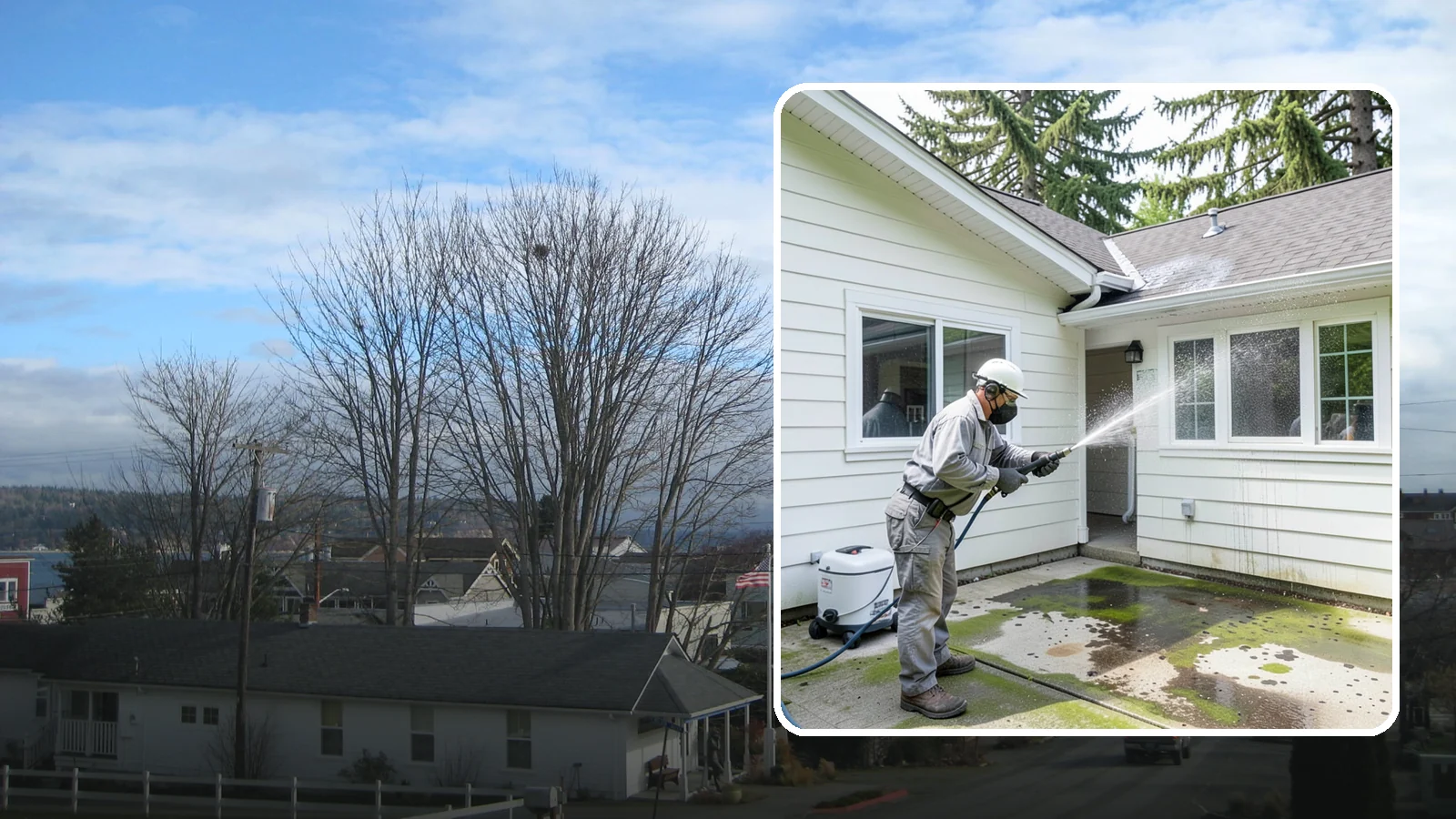 Brewery Exterior Cleaning in Langley, Island County, WA - Exterior cleaning for breweries and taprooms that clears spilled beer, grain residue, and Northwest algae from patios, loading...