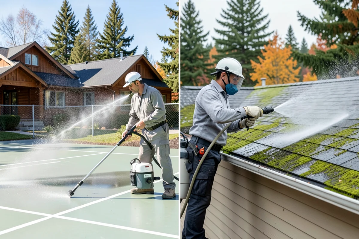 Brewery Exterior Cleaning in Lyman, Skagit County, WA - Pre-treat sticky patio and dock zones with a degreaser