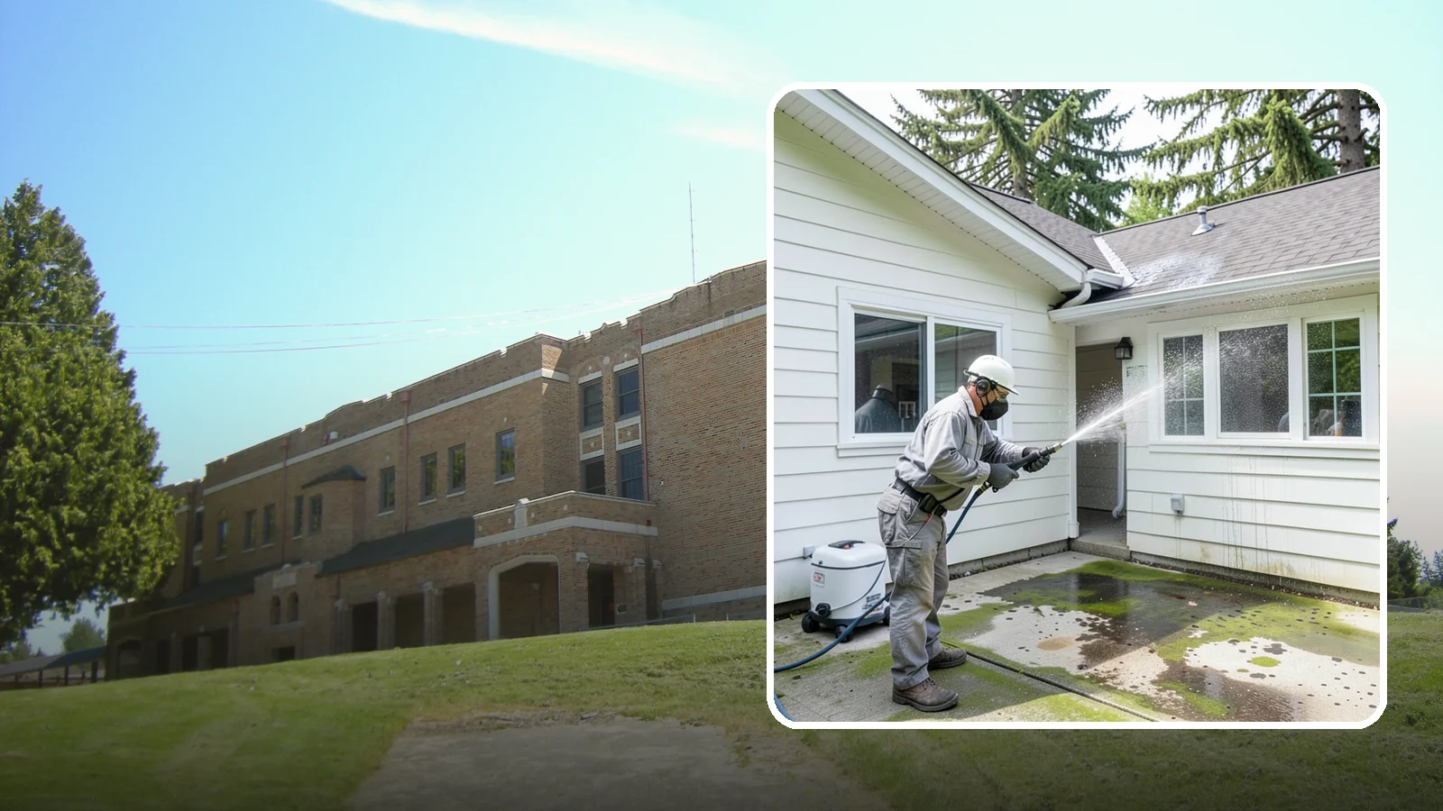Brewery Exterior Cleaning in Maple Valley, King County, WA - Exterior cleaning for breweries and taprooms that clears spilled beer, grain residue, and Northwest algae from patios, loading...