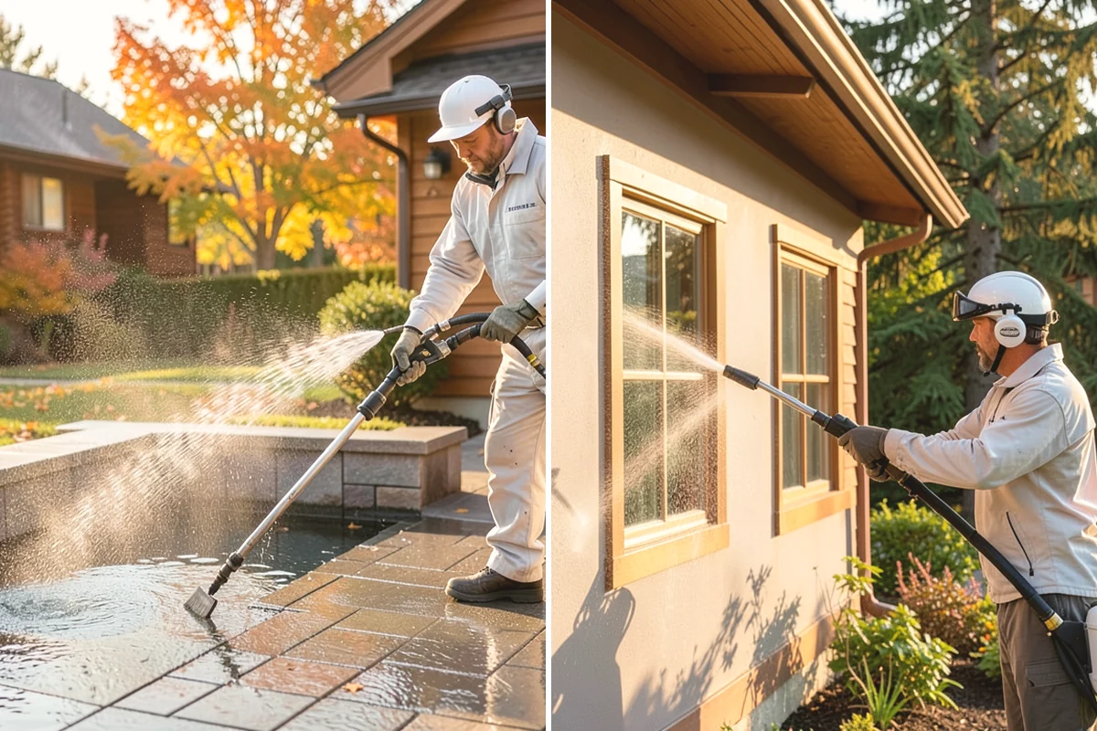 Brewery Exterior Cleaning in Mill Creek, Snohomish County, WA - Pre-treat sticky patio and dock zones with a degreaser